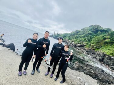 梅雨でも元気にシュノーケリング🎶
